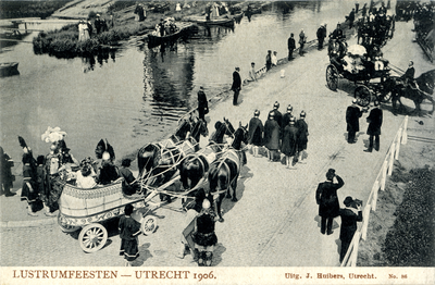 220696 Afbeelding van Caesar Germanicus in zijn zegewagen, op de Leidseweg te Utrecht, die koningin-moeder Emma opwacht ...